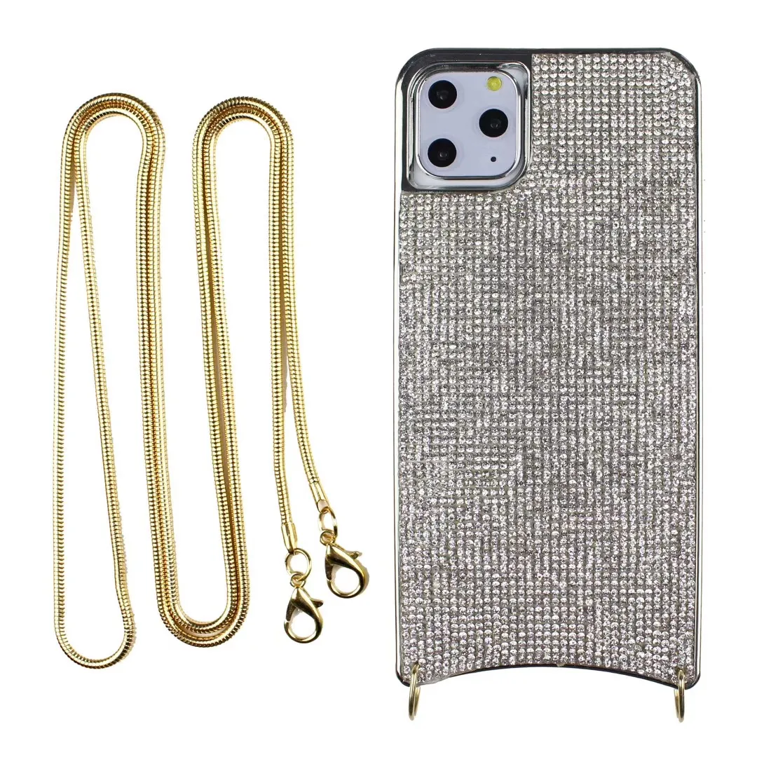 Crossbody Flash Drilling Cases per iPhone 13 12 11 Pro XR XS Max Donne di lusso Bling Glitter Strass Rhinestone Phone Protect Cover Anti-Dropshipping Dropshipping