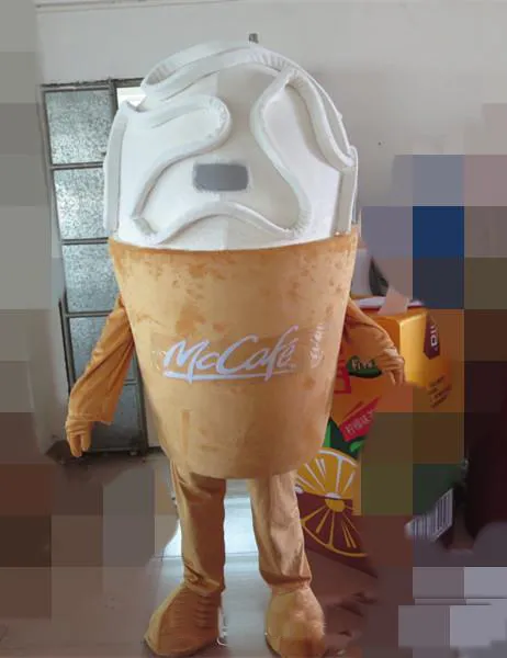 2019 Costume della mascotte del gelato di colore di vendita calda costumi deliziosi della mascotte del cono di cartone