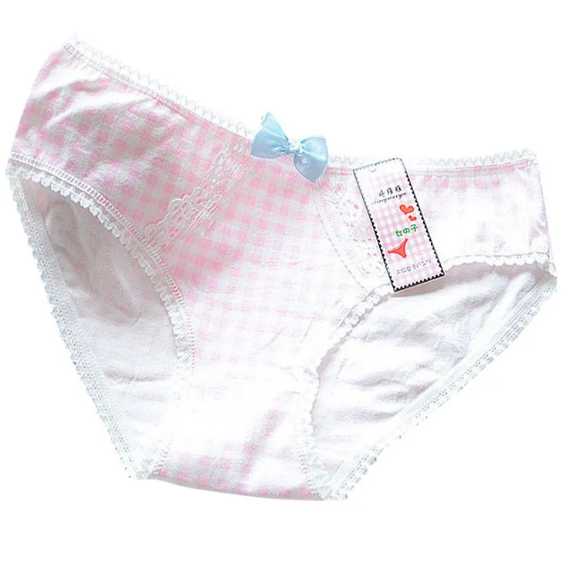 Plaid Lace Bow Chantelle Briefs For Women Comfortable Cotton Underwear With  Sweet Candy Colors From Lqbyc, $36.08
