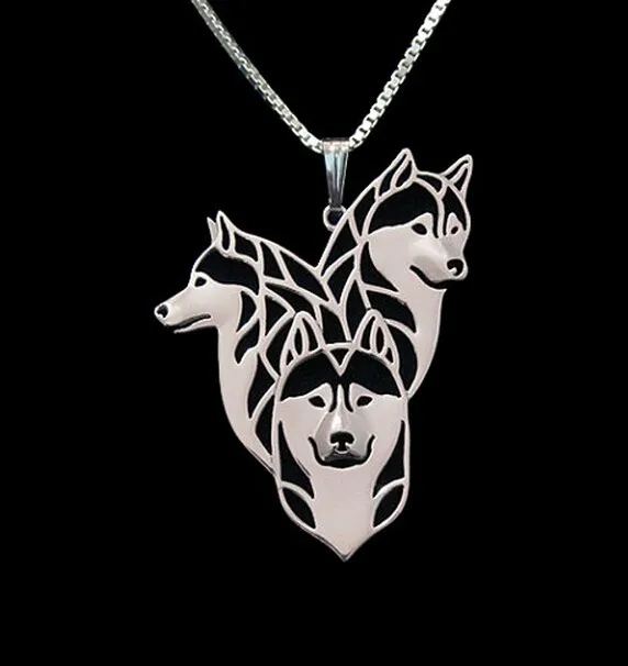 G.Sky Siberian Husky Collana Dog Pet Lover Lega Pendente Pendente Gioielli Argento / Gold Colori placcato in magazzino Consegna veloce