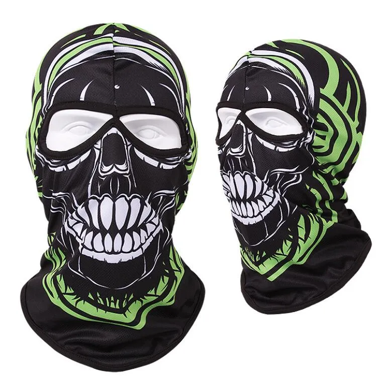 Sciarpa da ciclismo da motociclista Maschera integrale antivento Tribal Classic Skull Cappuccio traspirante in morbido tessuto a rete Copricapo Copricapo Collo Ghost