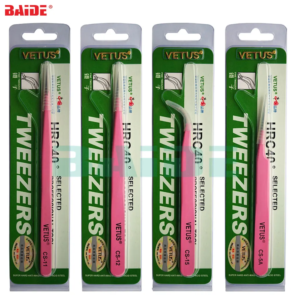 100% Vetus CS Twezers CS-11 CS-12 CS-15 CS-5A Tweezers roses de haute qualité CS-15 CS-15 AT-5A