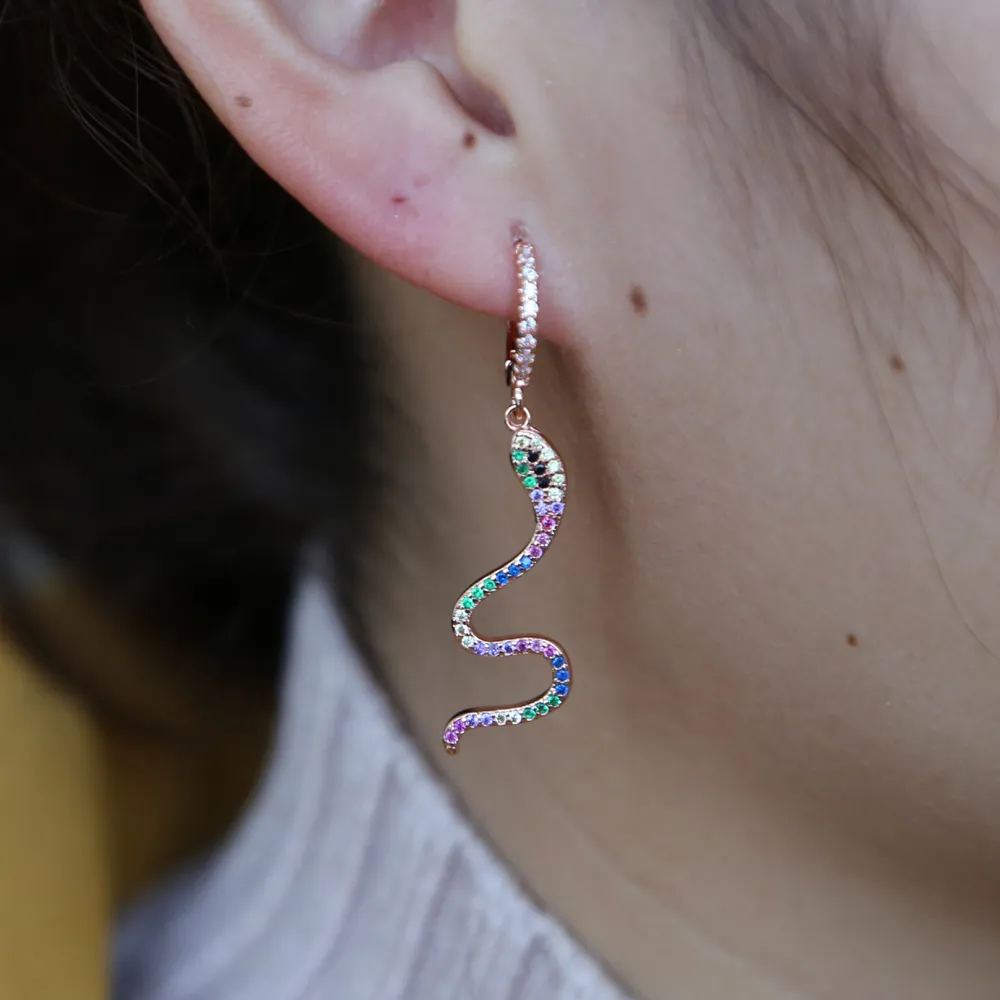 Orecchini Pendenti Serpente Argento, Stile Punk Gotico, Gioielli Vintage Per Donne E Ragazze - 5
