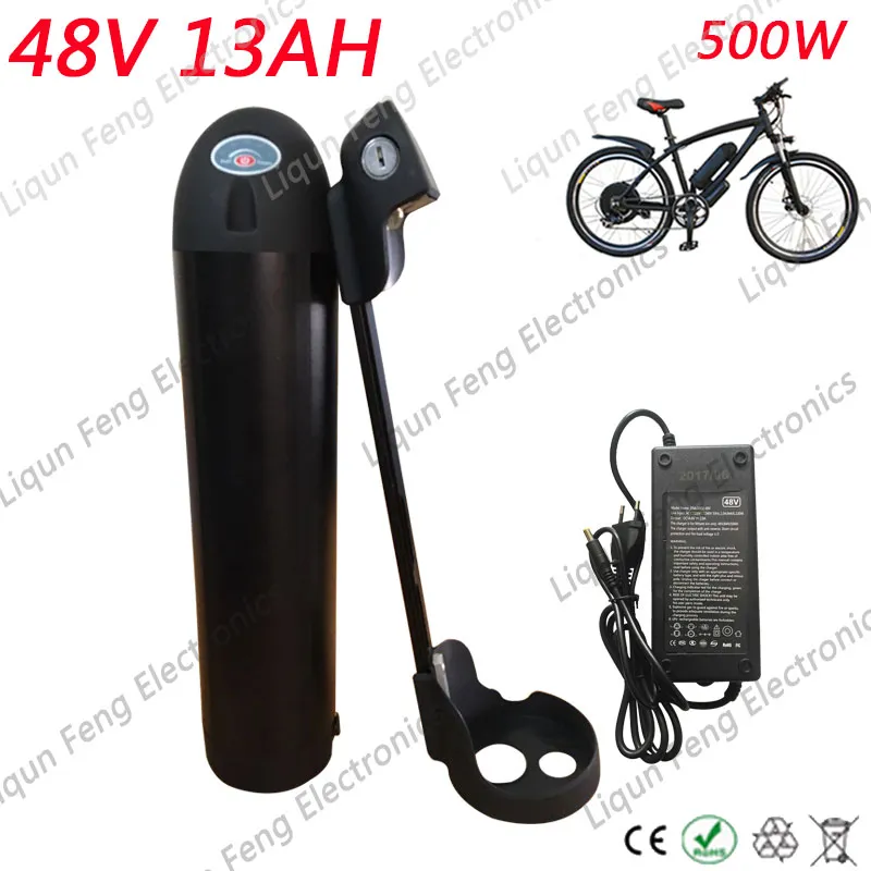 Free Tax 48V 13AH Electric Bike Battery Lithium ion Bottle Water Kettle Battery Ebike Battery For Bafang BBS01 BBS02 500W 750W.