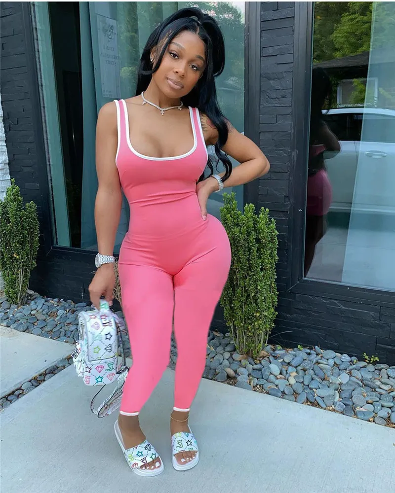 Save Big on Bulk Plus Size Romper Jumpsuit Plus Size Jumpsuits: Sleeveless  Tank Top Romper, Solid Color Overalls For Women, Plus Size Spring