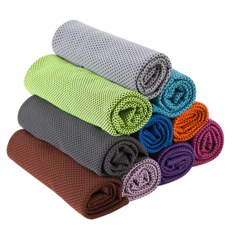 Lot De 10 Serviettes Rafraîchissantes Sport – Microfibre 30x80cm – Beige, Unisexe