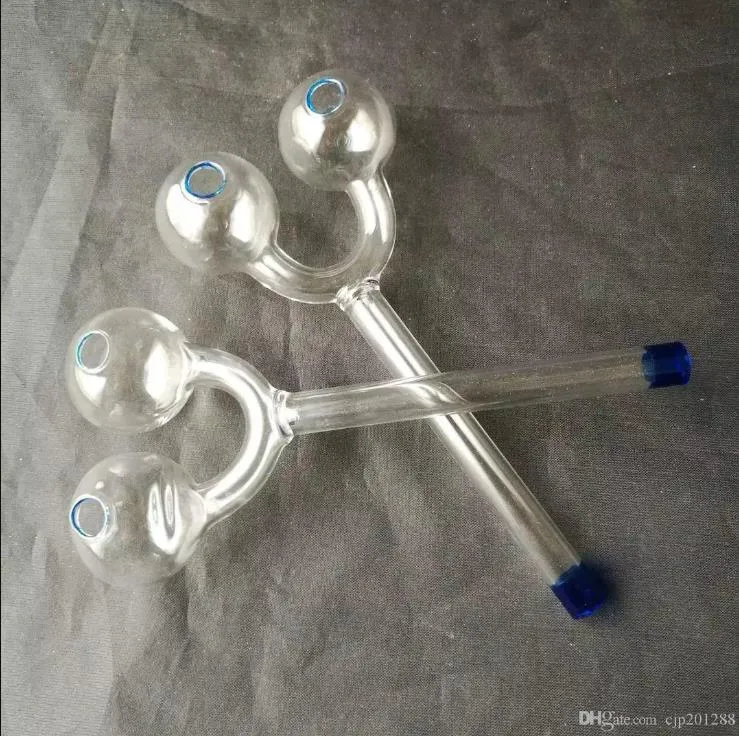 Accessori per bong a doppio bruciatore, Bruciatore a nafta unico Bong in vetro Tubi d'acqua Tubi in vetro Oil Rigs Fumo con contagocce