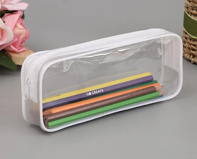 5 Stuks Doorzichtige Etui voor Examens - Transparante PVC Plastic Etui Met Rits, Portefeuilles Mappen, Document Bestandsmappen, Ritssluiting Zakken