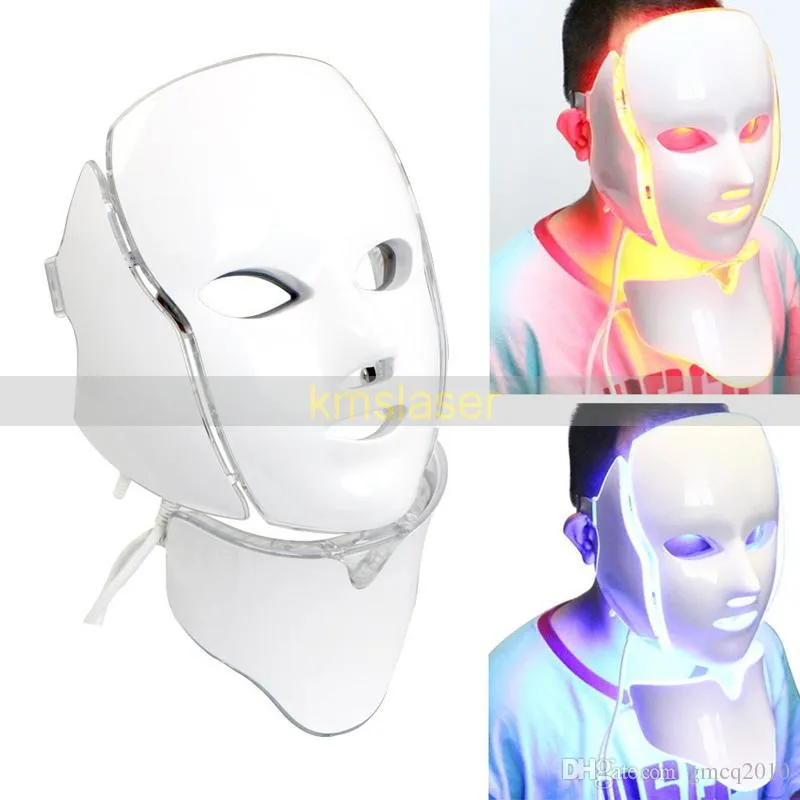 7 colori Led Photon Light Therapy Mask Maschera antietà per il ringiovanimento della pelle del viso