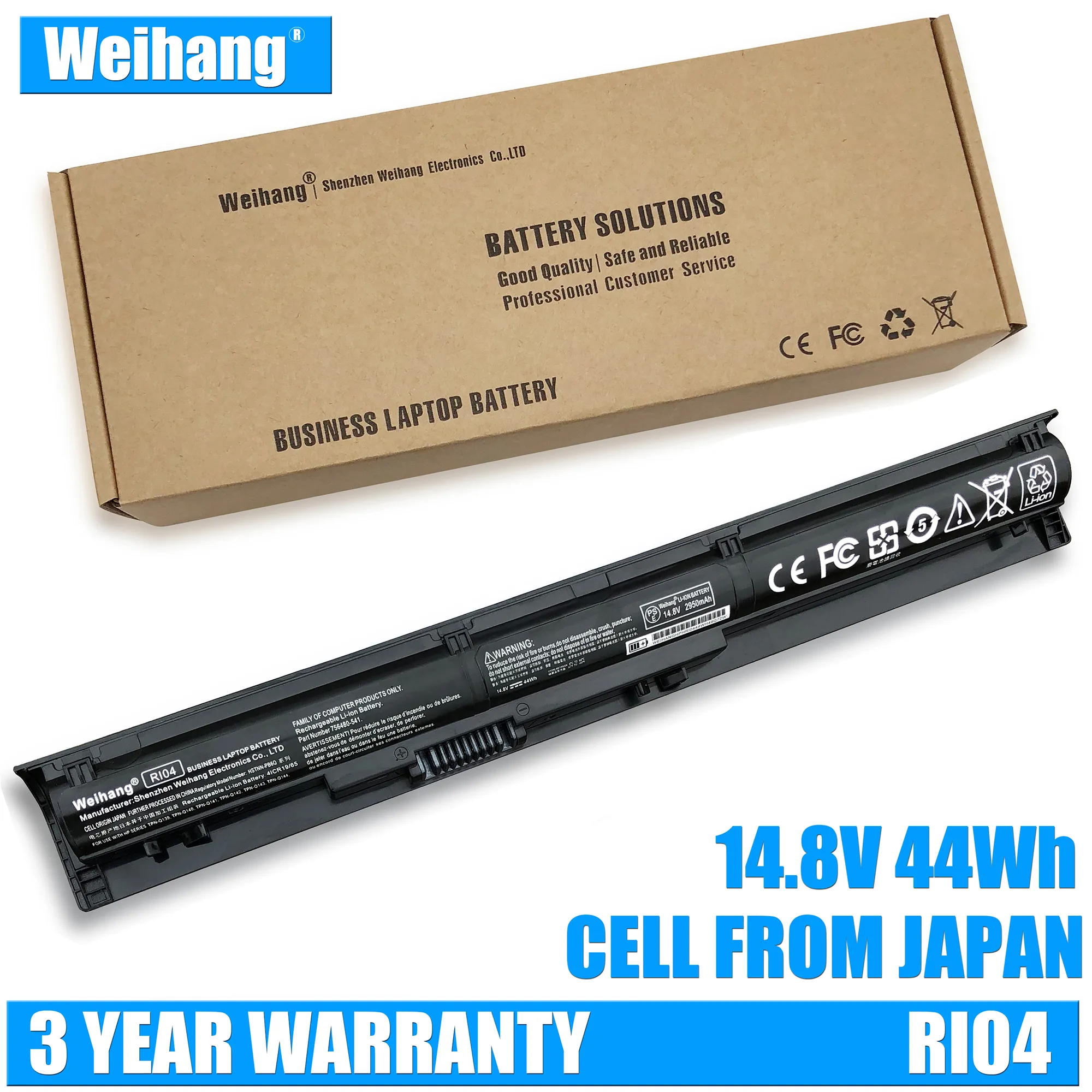 3000 MAH CEL VAN JAPAN WEIHANG RI04 Laptop Batterij voor HP Probook 450 G3 455 470 G3 G4-serie HSTNN-DB7B L6L03AV L6L04AV