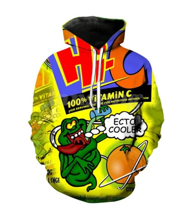 Hi C Ecto Cooler Sudaderas con capucha con estampado 3D y bolsillo Ropa de moda Trajes de puente Tops Sudaderas con capucha Sudaderas con capucha Sudaderas para mujeres Hombres R072