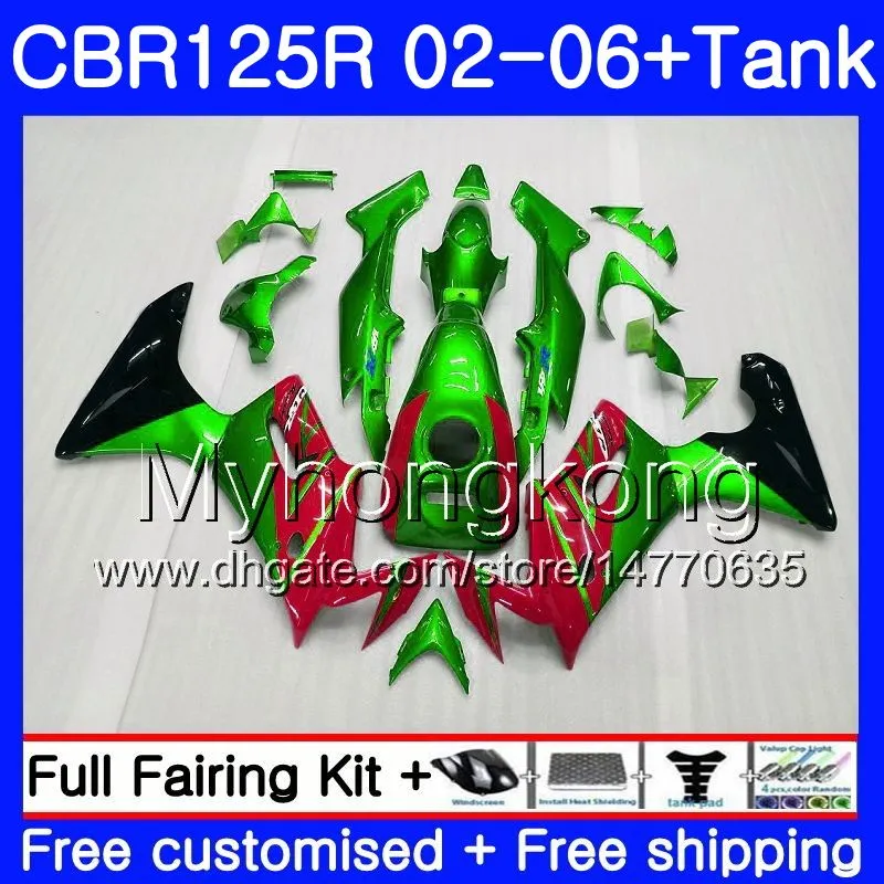 Body + Tank for Honda CBR-125R CBR125R 2002 2003 2004 2005 2005 272HM.aa CBR 125CC 125R 125R CBR125RR حار بيع الأخضر 02 04 04 05 06 FALESS