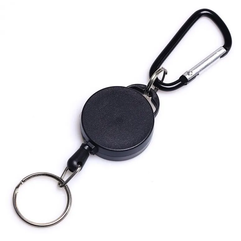 Retractable Pull Key Chain Outdoor Survival Steel Wire Rope Recoil Ring