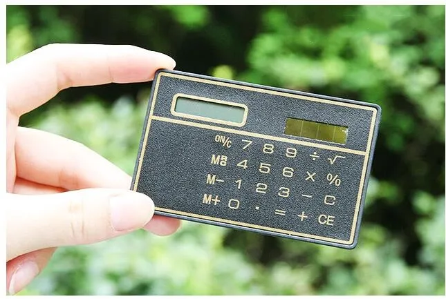 8 Digit Ultra Thin Solar Power Calculator with Touch Screen Credit Card Design Portable Mini Calculator for Business School