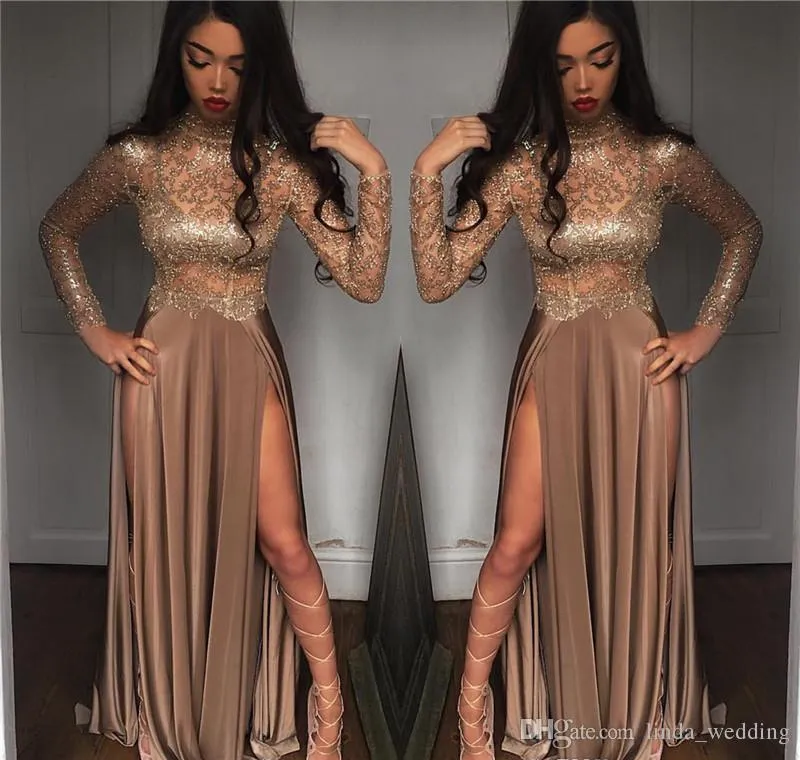 Elegantes Vestidos De Fiesta De Manga Larga: Vestido Formal De