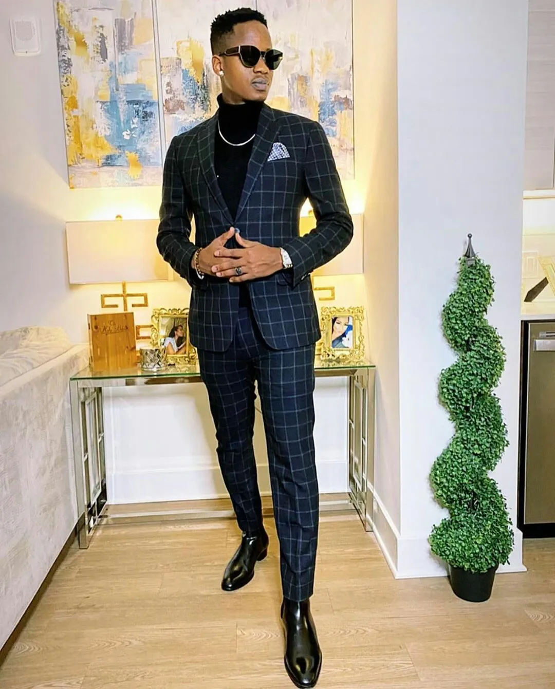 Mens plaid suit jacket on sale