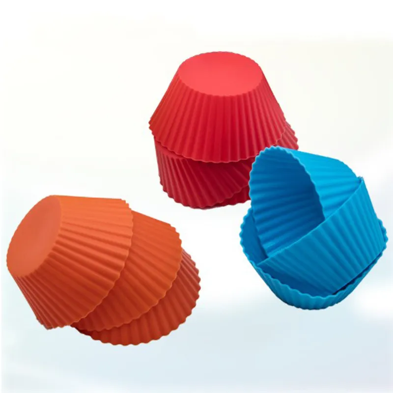 8 couleurs 3 pouces silicone cupcake doublures moule muffin cas forme ronde tasse gâteau moule SGS gâteau cuisson casseroles ustensiles de cuisson pâtisserie outils VT1353