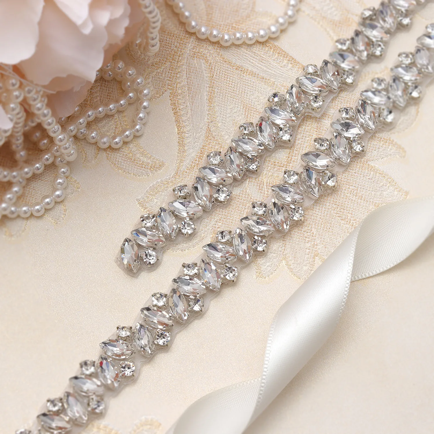 chinese dress ladies Andibro Handmade Rhinestone Bridal Belt, Gold Bridal Wedding Dress Sash  Trim Crystal Belt With Ribbons for Bridal Gowns(White) at Amazon Women's  Clothing store main image 1