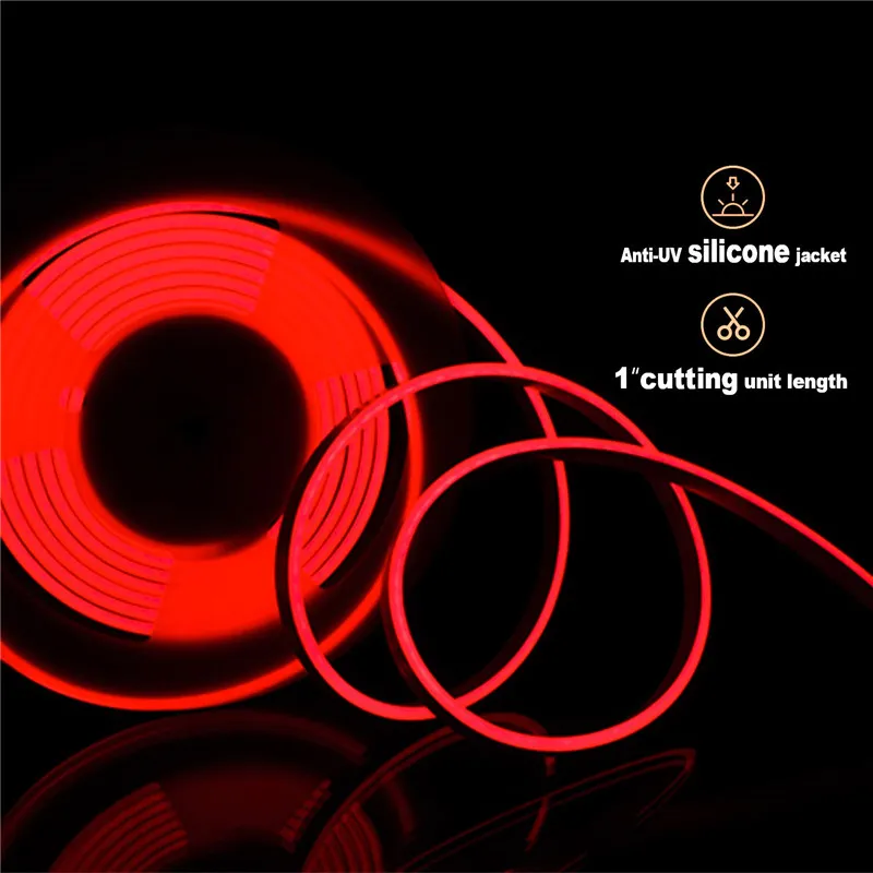 AC110 AC220V SMD2835 LED Neon Flex Strip Lights 12W LED Neon Rope Lights 90LEDS 120LEDS LED Neon Light Décoration de Noël 50m