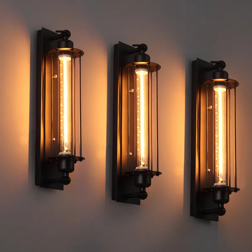 Loft Vintage Duvar Lambaları Amerikan Endüstriyel Duvar Işığı Edison E27 Yatak Işık Göz Kazı Duvar Sconce Işıkları Ev Dekorasyon Aydınlatma