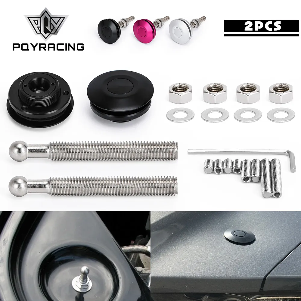 Esporte Universal Push Button Billet Hood Pins Lock Clip Kit CARRO Quick Tinch New ford Mustang 4.6L V8 96-04 PQY-HP31BK