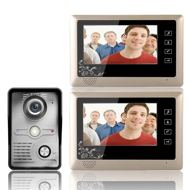 Ennio SY809MKW12 7 Inch Video Deurtelefoon Deurbel Intercom Systeem 1-Camera 2-Monitor Nachtzicht