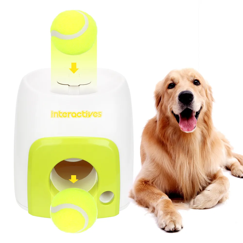 Interactive Tennis Ball Launcher For Dogs Automatic Thrower_voghion.com