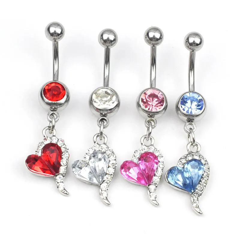 Heart Shaped Popular Accessories Belly Button Ring Body Piercing Trendy New Navel Nail Fashion