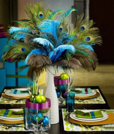 Party Decoration Natural Real Peacock Feathers For Crafts 25-80cm dress is with Home Hotel decor room vase