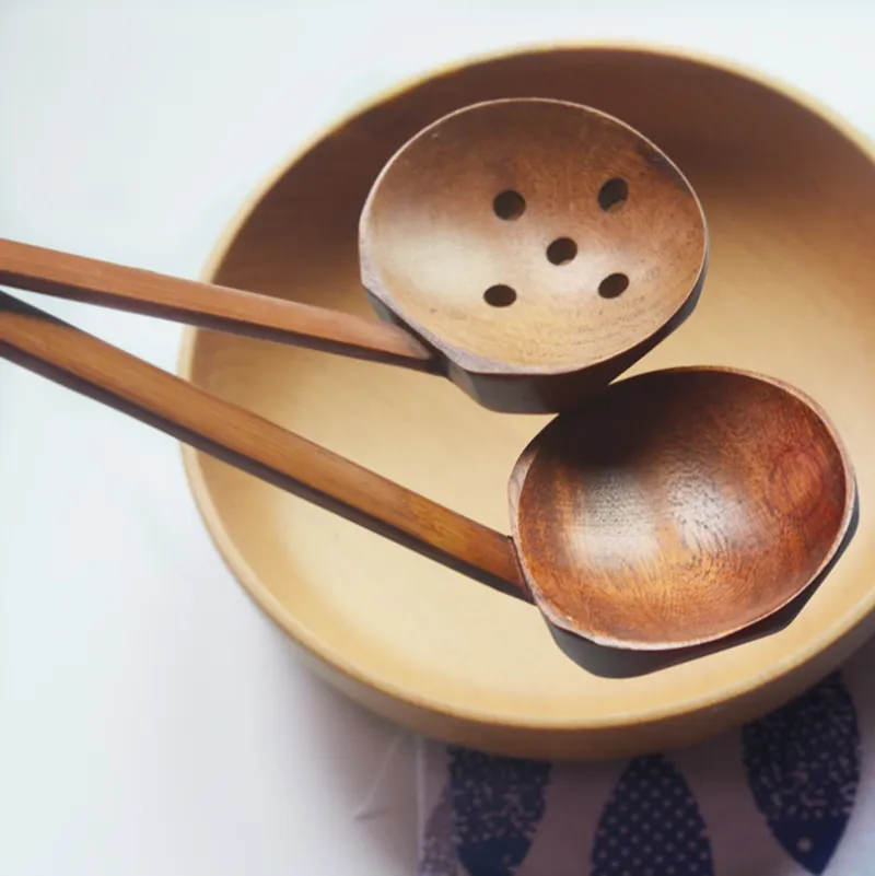 Cuchara de Ramen de madera creativa, vajilla japonesa, cucharón de sopa,  mango largo para el hogar, utensilios de cocina, 1 ud. - AliExpress