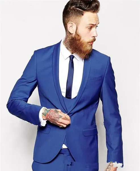 Erkekler Düğün Smokin Tepe Yaka Iki Düğme Damat Smokin Stil Elbise Erkekler Iş Yemeği Darty Suit (Ceket + Pantolon + Kravat)
