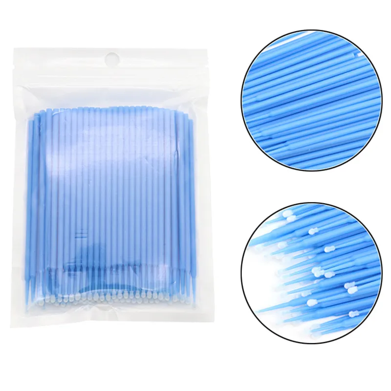 Grafting eyelash cleaning cotton swab disposable tattoo tip small plastic cotton swab makeup cleaning stick 100pcs/bag free shipping DHL