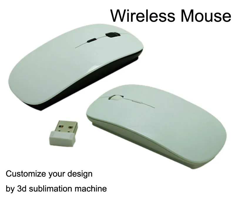 Mouse em branco 3d sublimação impressão personalizada mouse sem fio 20 peças / lote