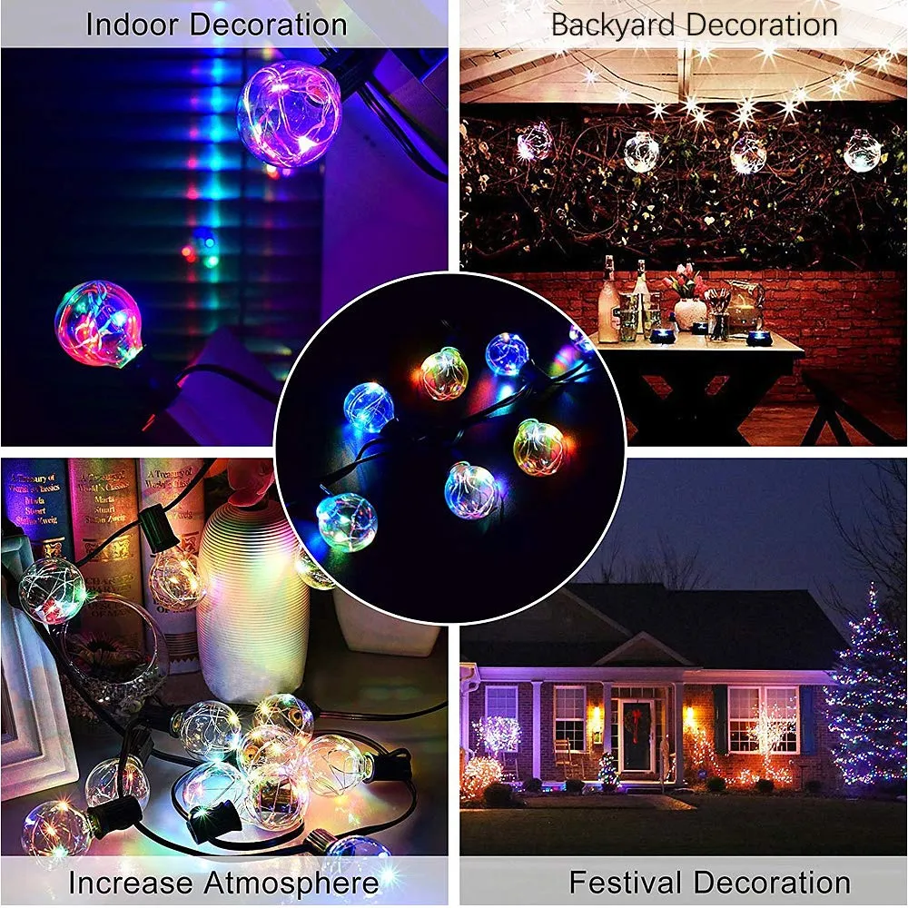 Global Light String 33FT G40 UL Waterproof Outdoor String Christmas Wedding Garden Party LED Ambient Light String