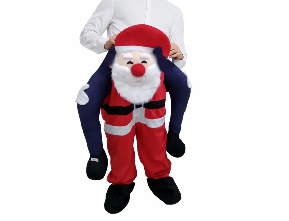 Santa Claus Carry Me Mascot Costumes Ride On Funny Party Christmas Halloween Piggy Back Dress Adult Size