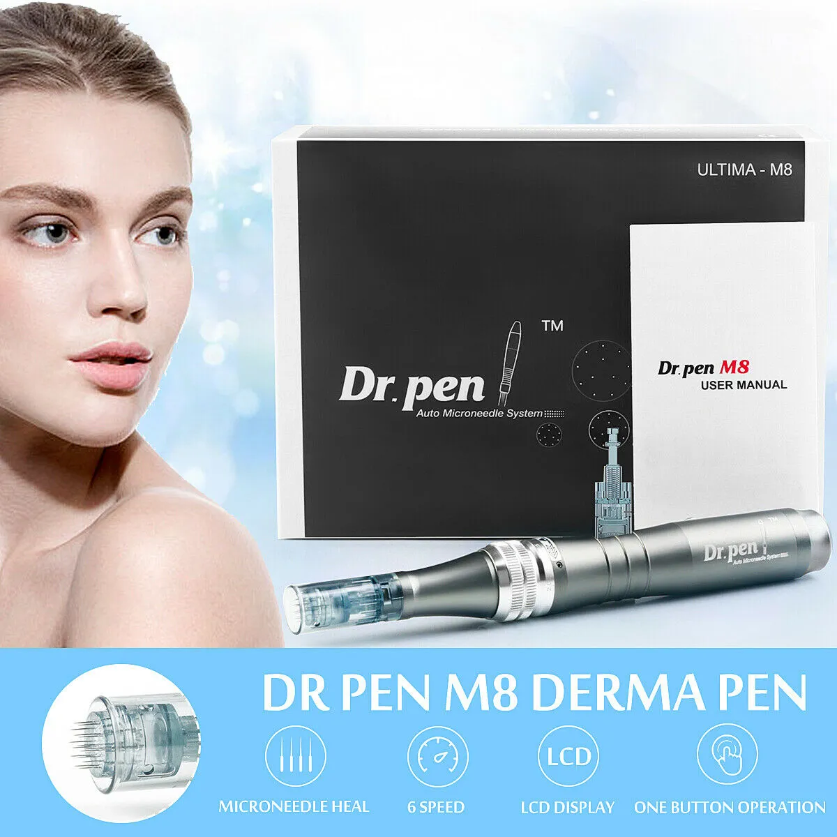 2021 Professional Dr. Pen Wireless Ultima M8スキンケアMTSマイクロニードルセラピーシステムDermapen Stamp