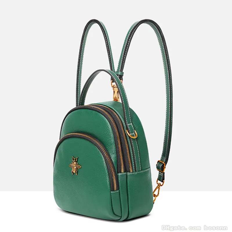 Womens Daypack MINI Backpack Purse Genuine Leather Shoulder Bag Handbags Girls Designer Lightweight Phone Bags 3 Way Carry