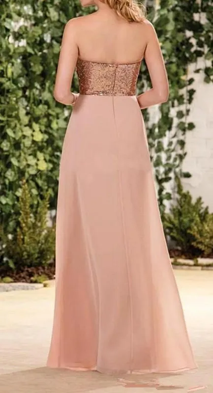 slim fit dress slacks High Life Rose Gold Sequin Square Neck Split Front Maxi Dress – Club L  London main image 0