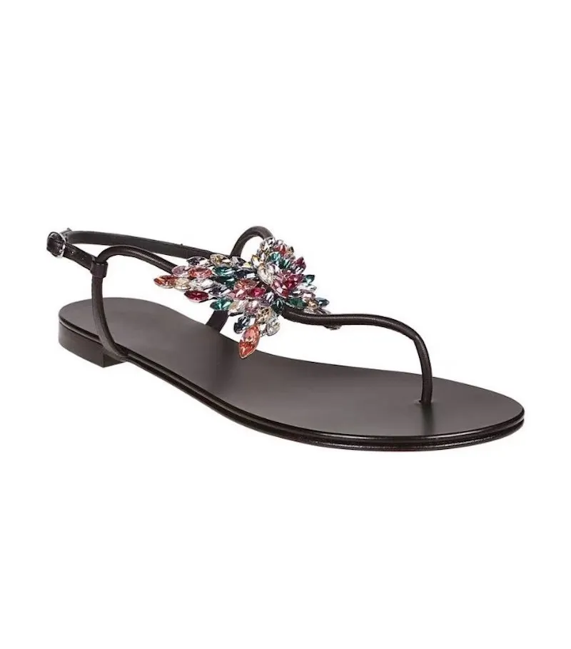 2019 Femmes designer sandale Cristal Papillon bijoux En Cuir Bout Toe Pantoufles Plat D'été Chaussures De Plage Antidérapant Chaussures de Plein Air 9 couleur grand taille