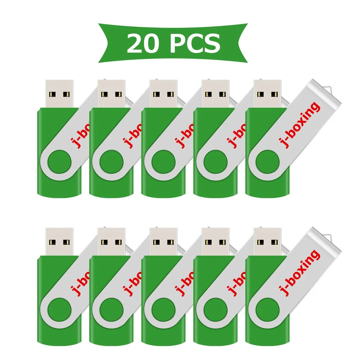 Bulk 20st Swivel 2GB USB Flash Drives Höghastighetsmetall Flash Memory Stick för dator Laptop Tablet Thumb Pen Drives Lagring Multicolors