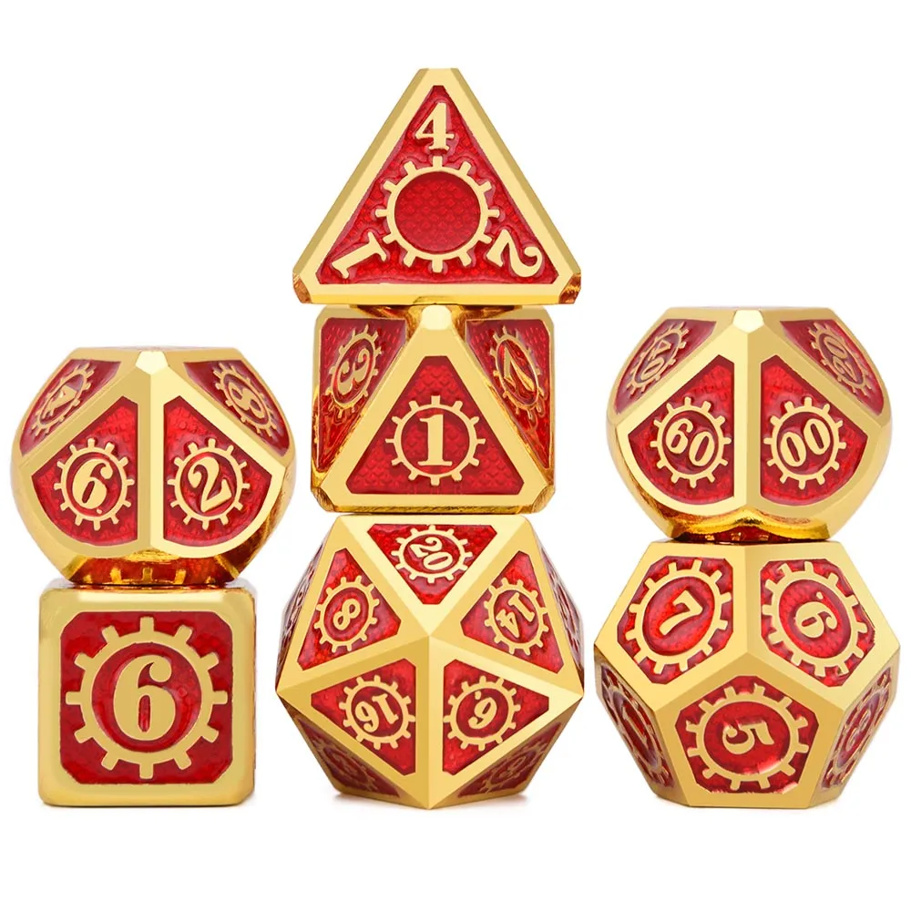 Dungeons & Dragons - Set di d20 in Metallo Pesante Rosso / Bianco