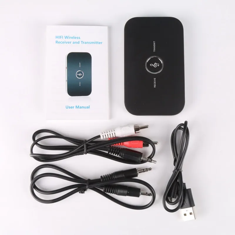 3.5mm Aux 2 in 1 Bluetooth 4.1 Audio Transmitter Receiver Hifi Wireless A2DP Music Sound Converter for Tablet Speaker TV