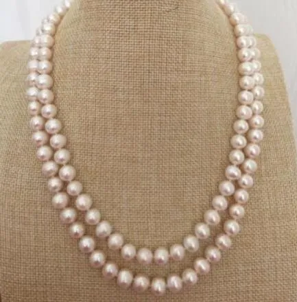 35 natürlicher 7-8 M aus der Südsee NATURAL weißer Perle Silber silbernen Halskette 925 Goldbrosche