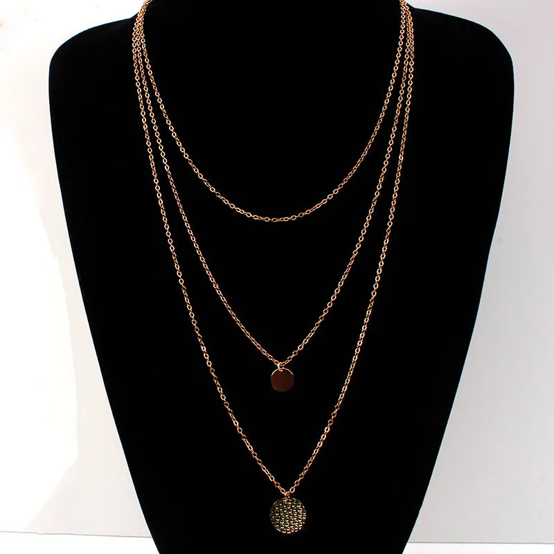 Wholesale Zinc Alloy 3 Layered Necklaces 