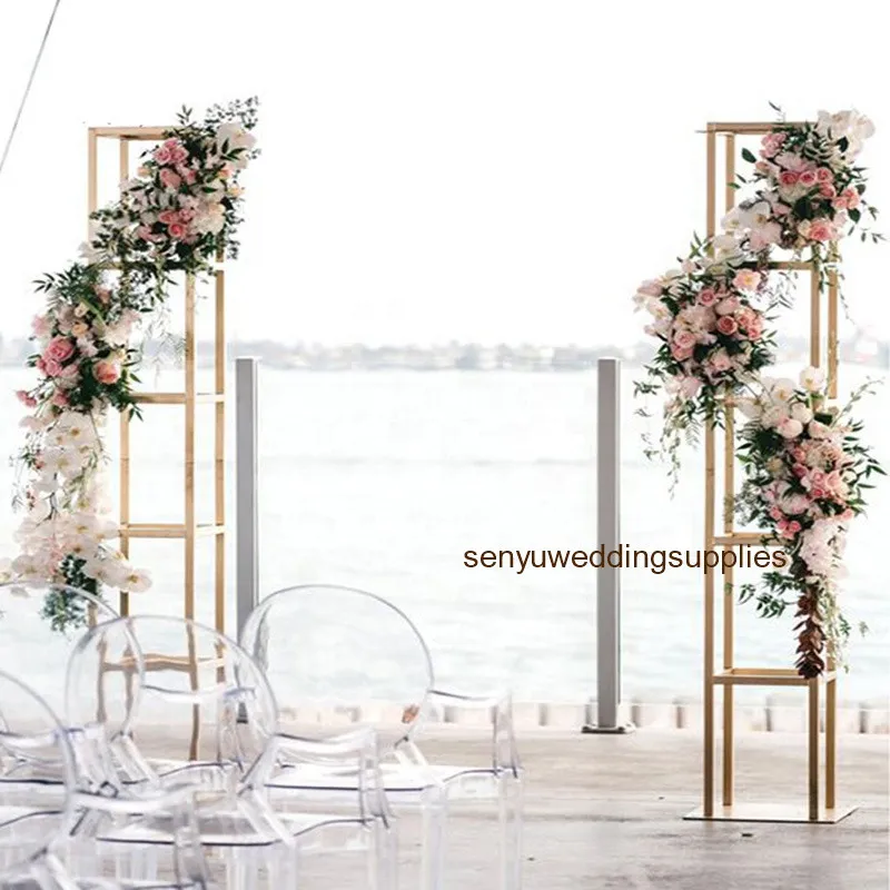 Stand Only Gold Floor Metal Tall Flower Arch Backdrop Centerpieces For  Wedding Decoration Floral Arrangement Stand Wedding Stage Decor From  Senyuweddingsupplies, $580.91