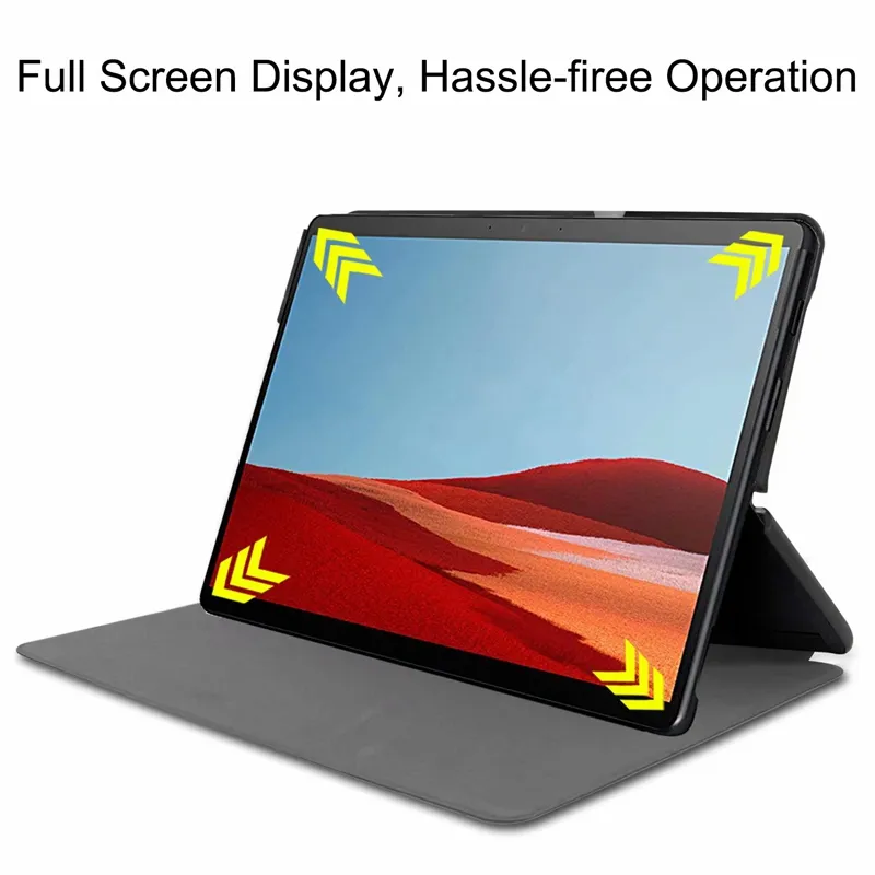 Ultra Slim PU Book Flip Case Couvercle pour Microsoft Surface Pro X 2019 La tablette de 13 pouces avec support peut mettre le clavier3152212