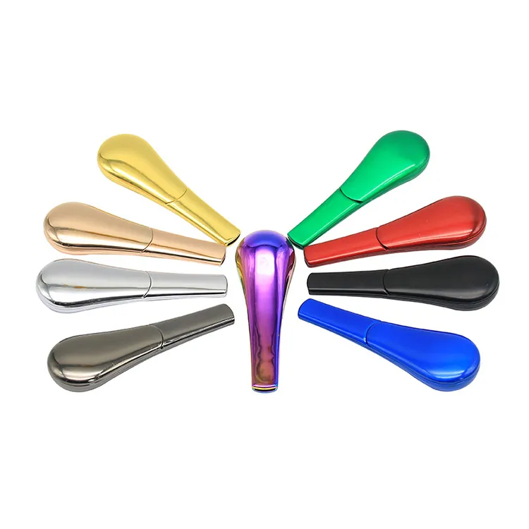 Spoon Journey Pip.e Metal Smoking Pip'e Zinc Alloy Bubblers Pipes With Magnet Magnetic Portable dry herb tobacco pipe Size:H96.5mm