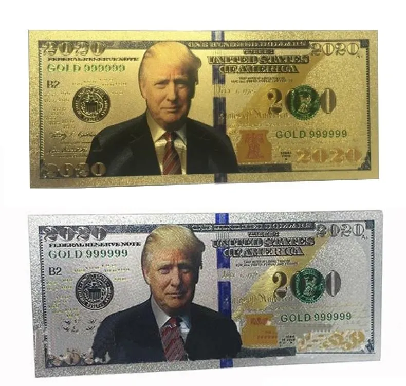 6 Styles presidente Donald Trump Dólar Banknote folha de ouro contas Moeda Comemorativa Crafts América Eleição Geral fornecimentos por grosso