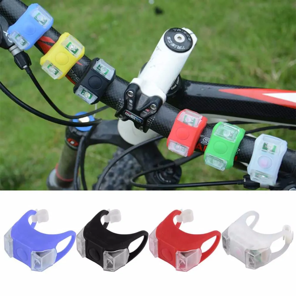venda quente Frete Grátis bicicleta da bicicleta Ciclismo principal da parte dianteira da roda traseira LED Flash bicicleta Lâmpada Luz preta / luzes vermelhas
