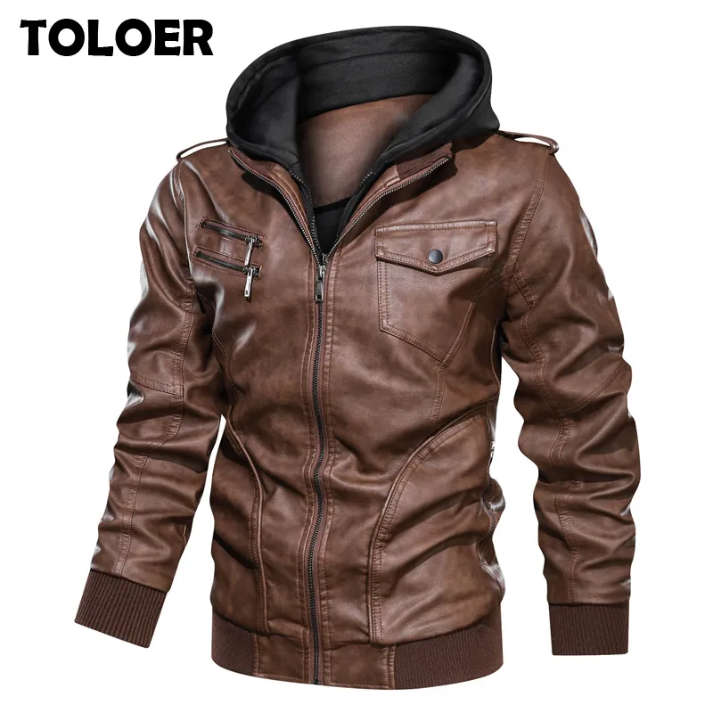 Plus EU Größe Leder Jacke Männer Casual Motorrad Biker Pu Leder Bomber Jacke 2020 Neue Männliche Schrägen Zipper Mantel jaqueta couro